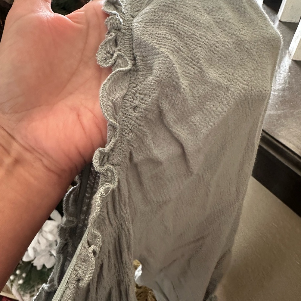 Women's Ruffled Gray Top - Picture 8 of 8